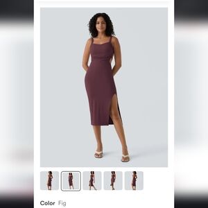 Elegant Sleeveless Midi Dress in Plum